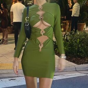 JESSICA BARA Geneva long sleeve cut out dress